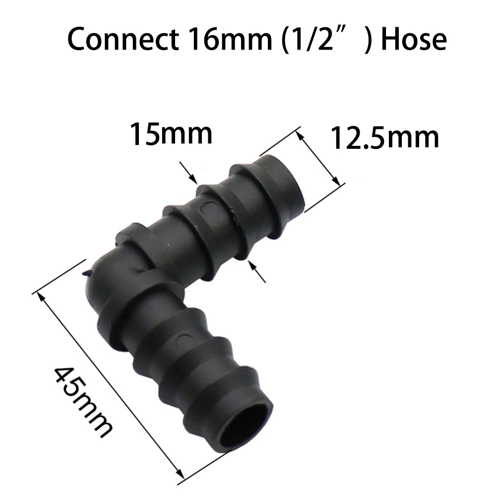 Barbed Elbow Connector for Micro Irrigation Systems - 90 Degree Fitting for Garden Watering