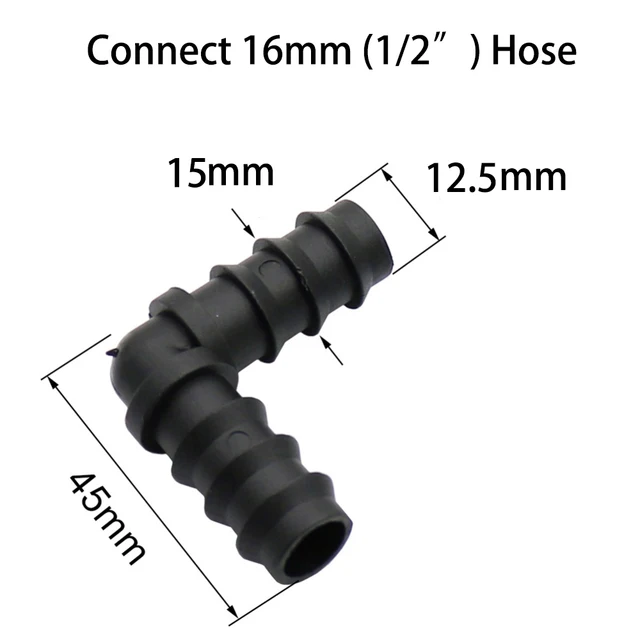 16 Mm 20 -Es 25 Szögesdörzs 90 Fokos Csatlakozó Mikro Öntözéshez Pe Csőcsövek Csepp Csatlakozás Illeszkedő Kerti Öntözés - Image 4