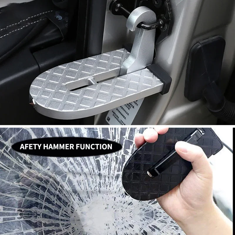 Auto assist pedal Door Car Roof Rack Step Universal Latch Hook Auxiliary Walking Car Foot Pedal Aluminium Alloy Safety Hammer car accessories car pedals car roof rack step