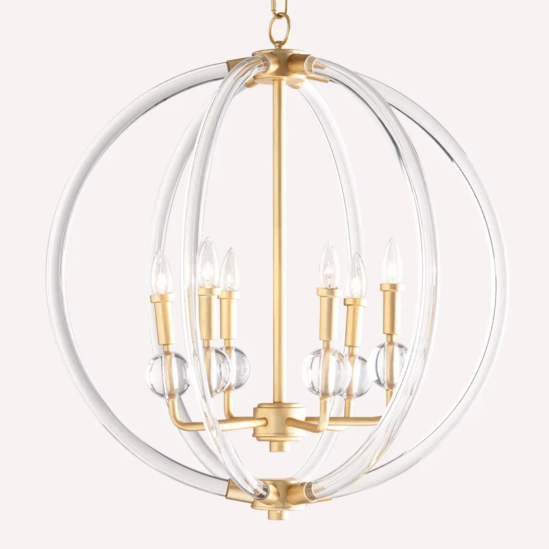 

Simple Living Room Crystal Chandelier Northern Europe Luxury Round Dining Room Bedroom Lamp Modern Study Copper Chandelier