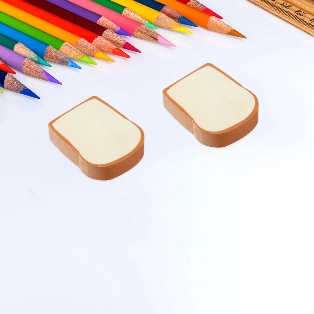 1세트 음식 모양 지우개 비스킷 토스트 디자인 강력한 고무 연필 지우개 어린이 교실 보상 파티 선물 음식 소품