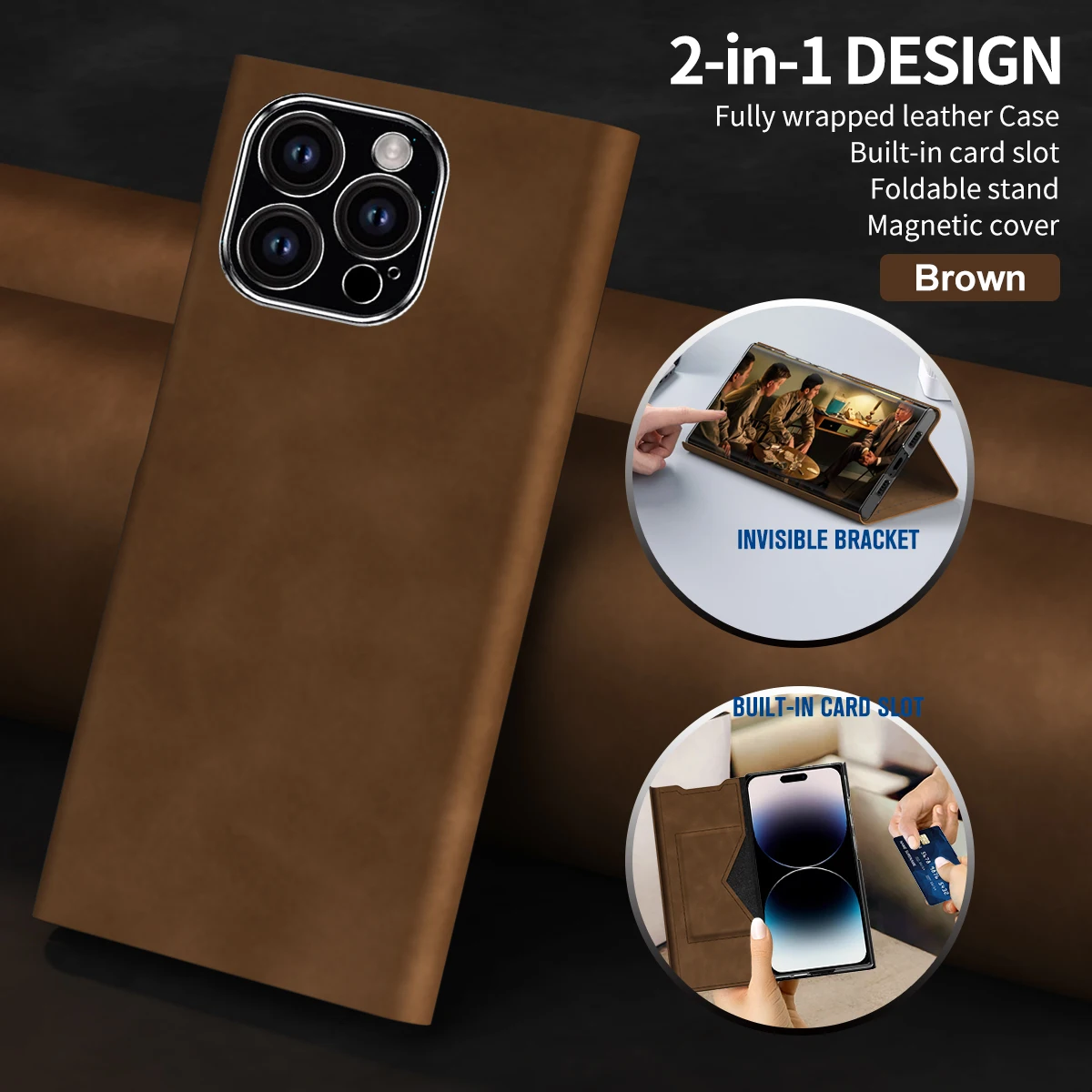 

All Inclusive Nappa Leather Flip Funda for Iphone 15 Pro MAx 14 Plus 13 Min Case Card Slot Kickstand Holder Magnetic Cover Capa