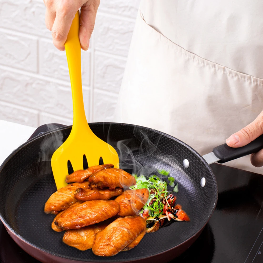 Silicone Heat-Resistant Spatula Soup Spoon Shovel Turner Strainer Kitchen Utensil Cooking Tools Kitchenware 1Pcs