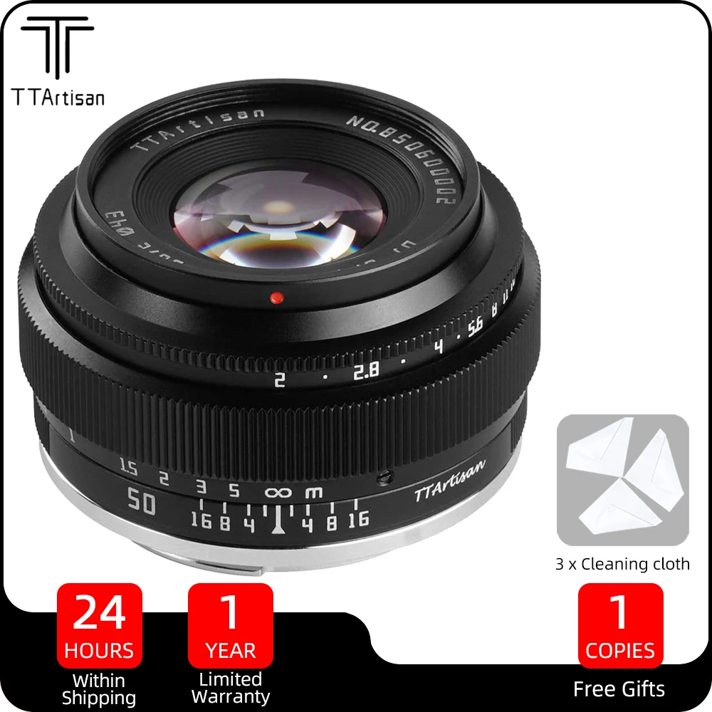 TTArtisan 50mm F2 Prime Lens Full Frame Manual Focus for Sony E Canon EOS M  RF Fujifilm X Leica L Nikon Z Panasonic Olympus M43