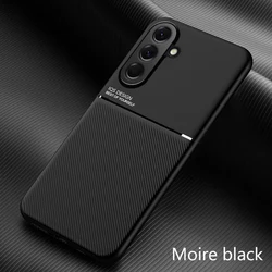 Slim Non - Slip Protective Case with Metal Plate Magnetic Car Holder for Galaxy A57 (Black)