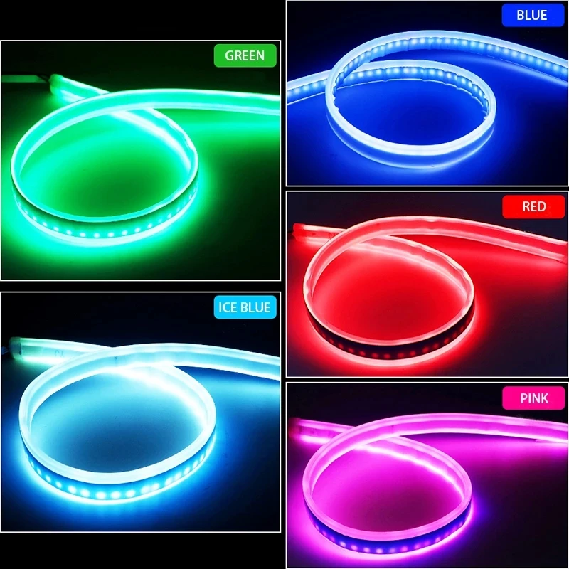 2pcs LED DRL �ڵ��� �ְ� ���� ����Ʈ ������ ��� ��Ʈ�� �ڵ� ��� ����Ʈ ȭ��Ʈ �� ��ȣ ����� �극��ũ �帧 ���� 12V