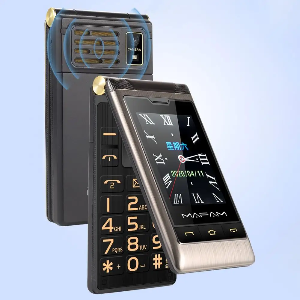 Yeemi Dual Display Flip Celular G10-c Gift Bolsa de Couro Teclado Grande Gsm 2g Grande Voz 5900mah Idoso - Imagem 4