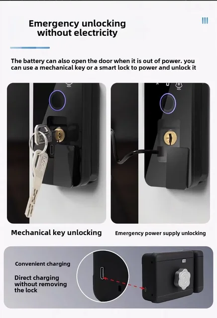 3D Face Recognition Tuya Wifi Waterproof Smart Lock Digital Keypad RFID Card Fingerprint Remote Control Outdoor Electronic Lock 5
