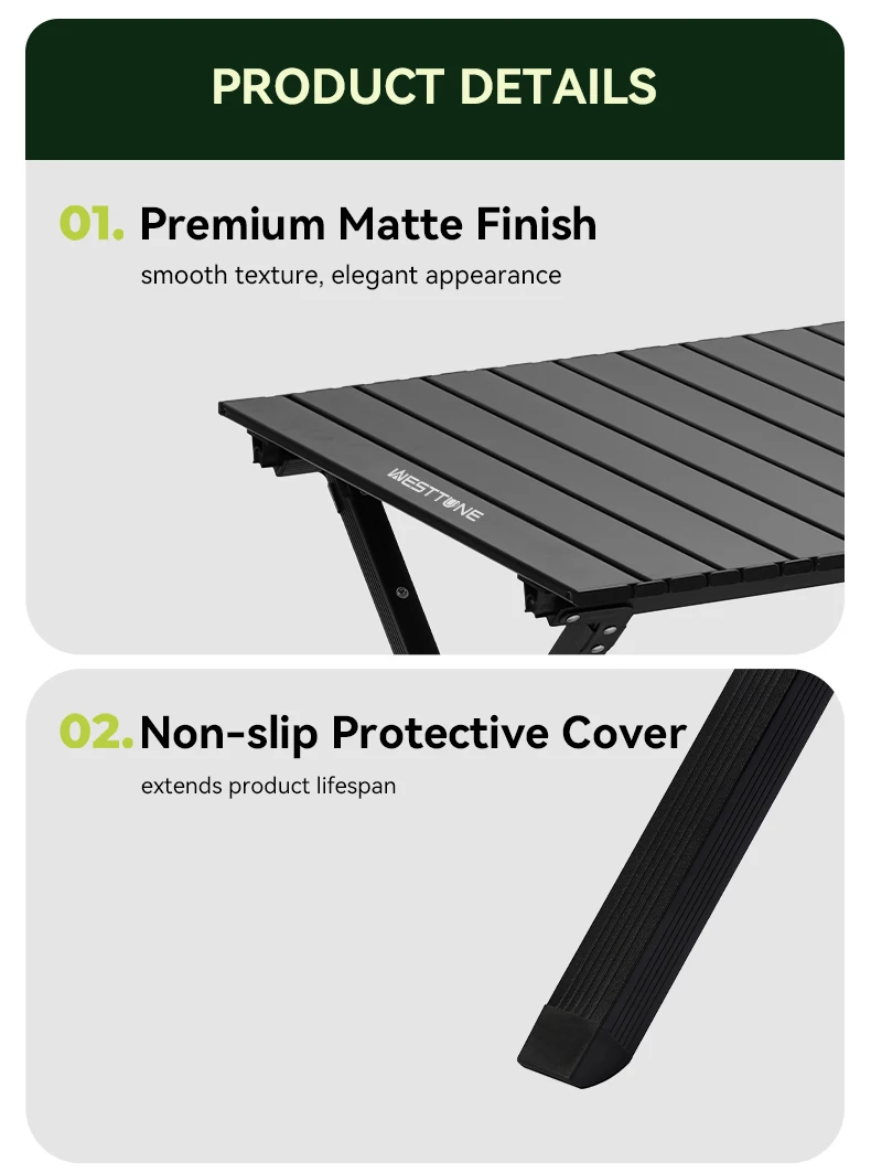 Roll-up folding table for travel