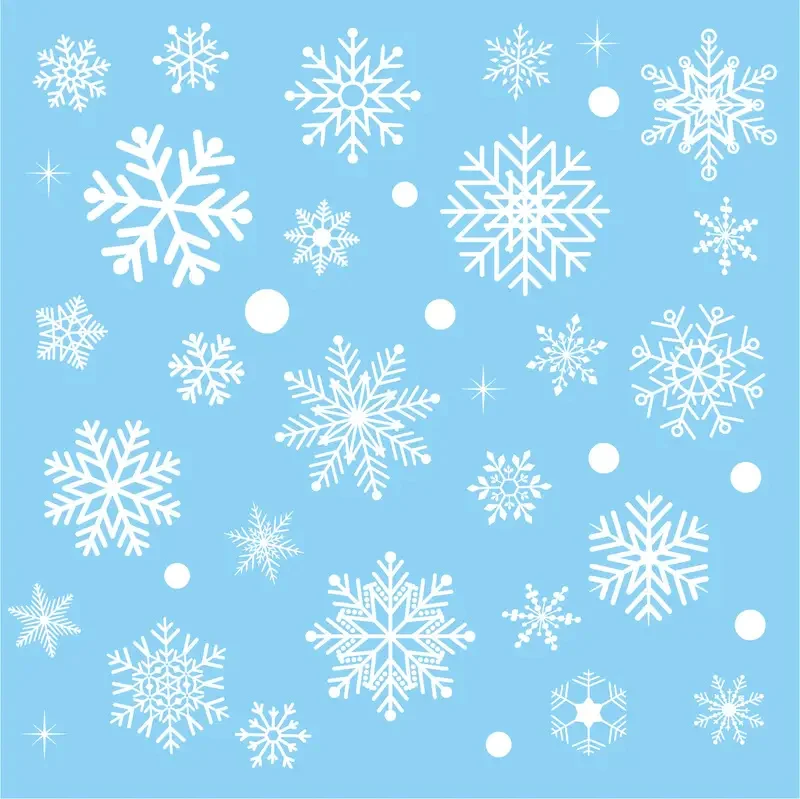 Wall Stickers Snowflake 4 Sheet for Kids Room Window Car Christmas