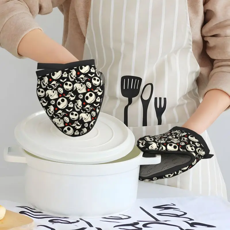 1PC Halloween Anti-scalding Oven Gloves Mitts Potholder Kitchen Silicone Gloves Tray Dish Bowl Holder Oven Handschoen Hand Clip