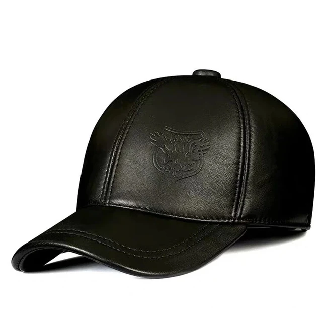 Gorra Béisbol Cuero, Hombres, Gorras Planas Masculinas Vintage