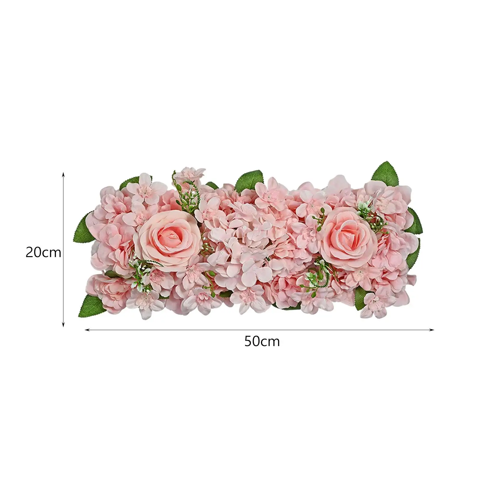 50x20cm Artificial Silk Flower Panel Wedding Backdrop Realistic Wall Decoration for Wedding Party Centerpieces Multifunctional