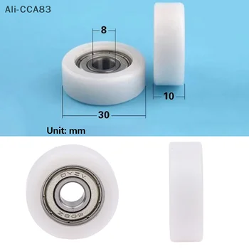 HMA9-1PC 8*30*10mm Injection Molded Nylon Coated Bearing Wheel Bearing 608 Roller Wheel Track Rail Pulley Door Window Pulley