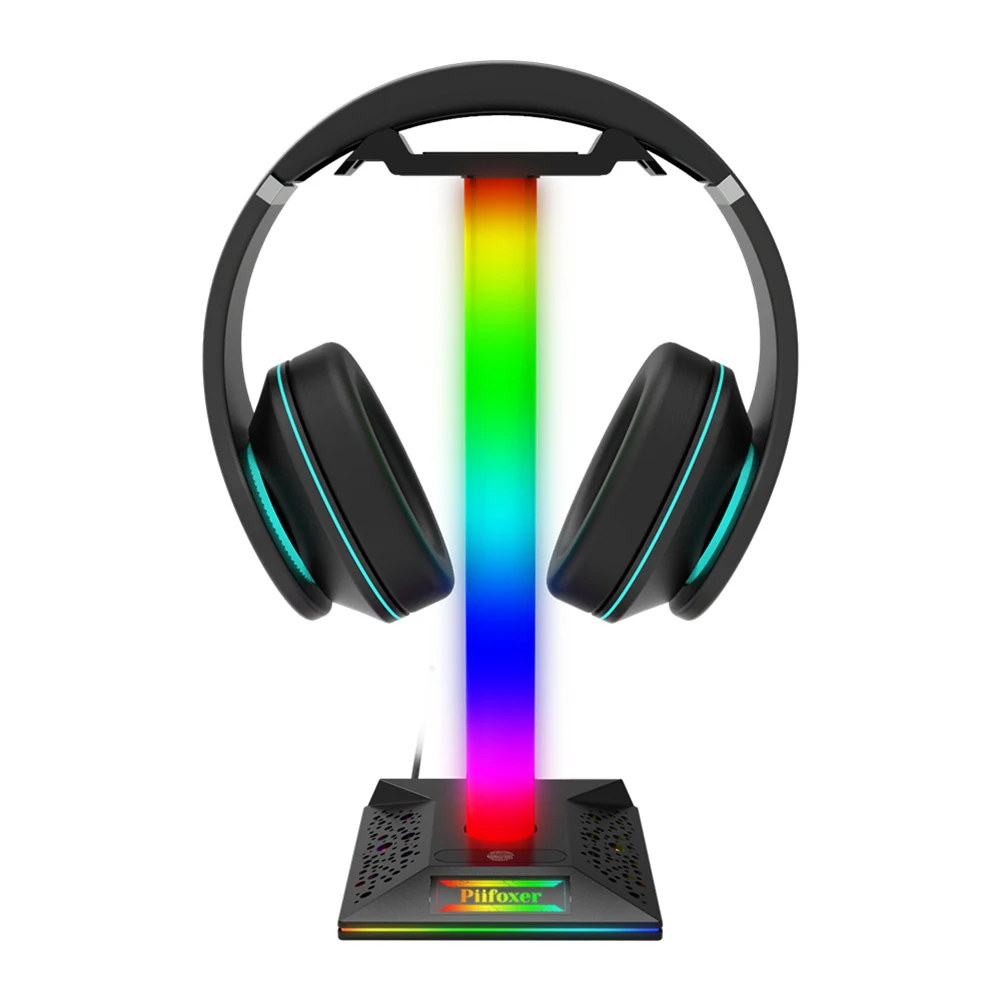 RGB Gaming Headphone Stand with Dual USB Ports
