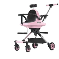 Double poussette bébé chariot voiture Portable pliant poussette deux enfants enfant chariot poussette bébé lumière poussette avec Parasol 4
