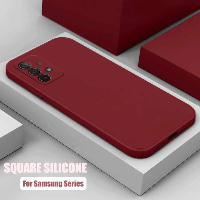 cheap galaxy s22 ultra case Square Liquid Silicone Phone Case For Samsung Galaxy S22 S21 S20 S10 Ultra Plus FE S10E A72 A71 A52 A51 A32 A31 A12 Cover Funda samsung s22 ultra case