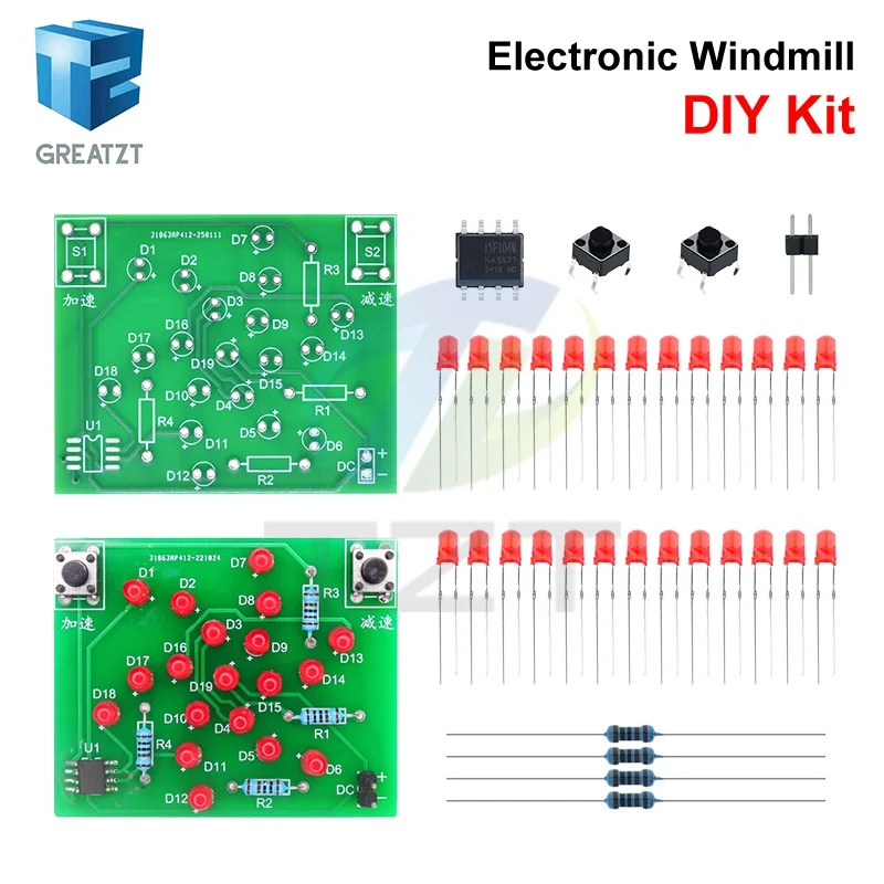 DIY Electronic Windmill Kit with Adjustable Speed