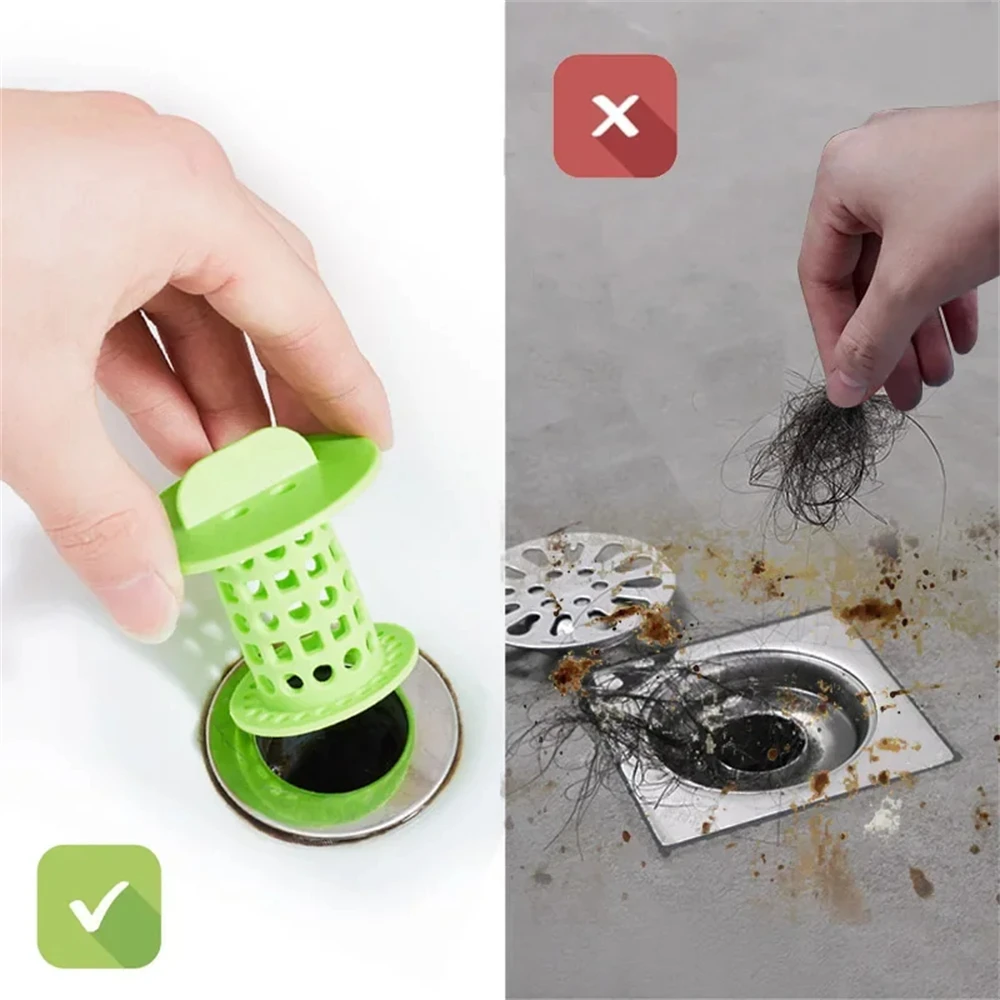 Floor Drain Filter Bathroom Water Plug Floor Drain Anti-clogging Plastic Sink Filter Kitchen Silicon Small Mushroom Cylindrical