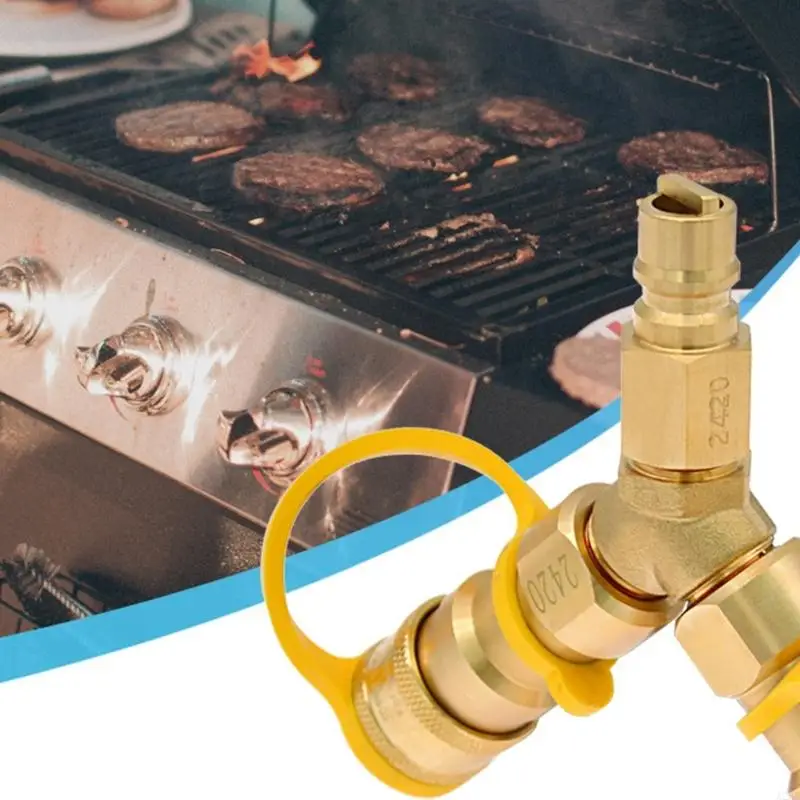 Quick 3/8 Y Splitter Adapter Quick Way Propane Hose Fitting A2BB