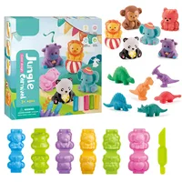 Playdough Dinosaur World Play Dough Set Plasticine Mold Animal Ocean Modeling Clay Kit Slime Toys Set DIY Kid Cutter Mould 2