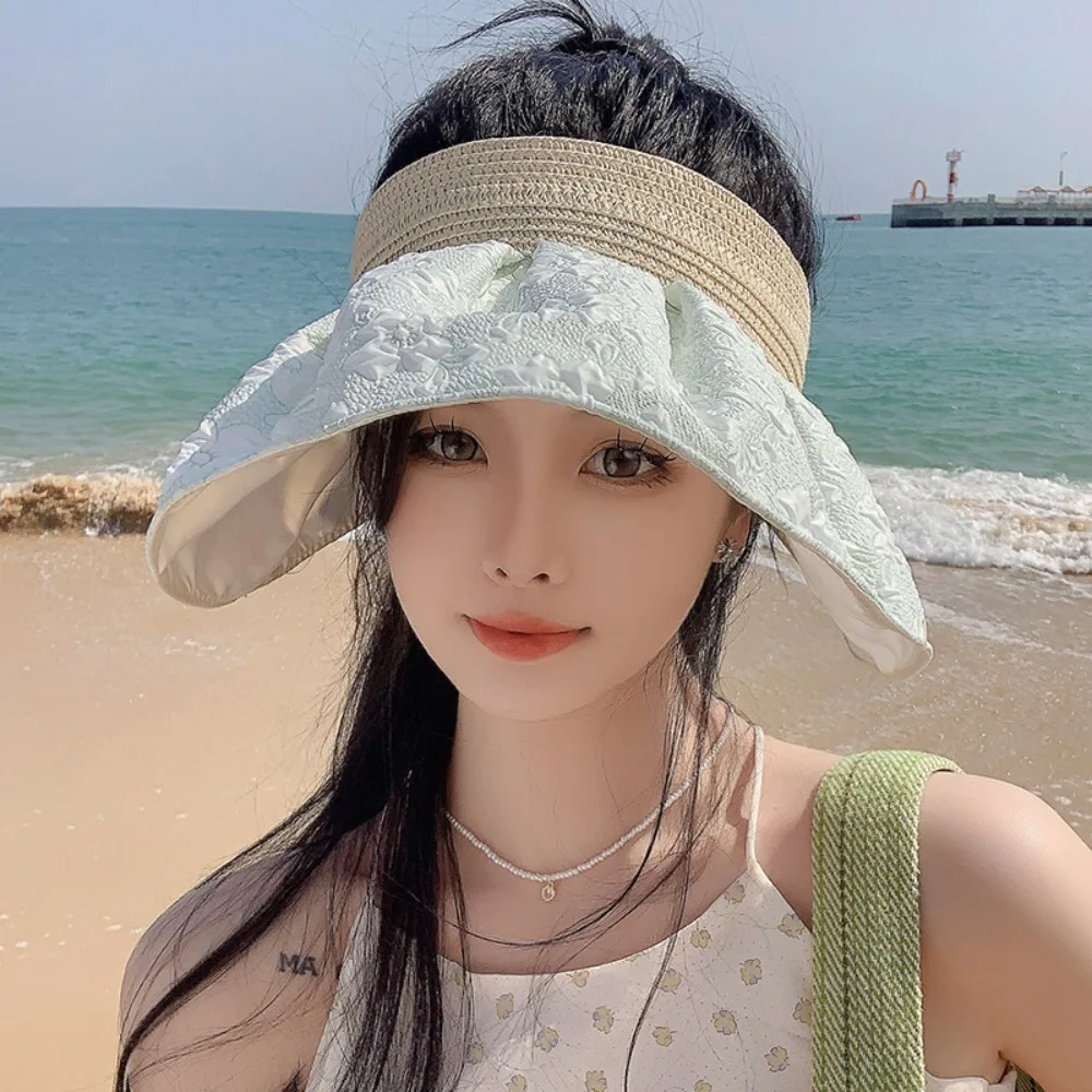 여성용 넓은 챙 햇빛가리개 모자, 부드러운 자외선 차단 태양 모자, 접이식 통기성 버킷 캡, 패션