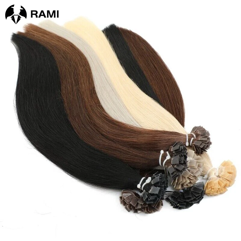 Plochý kování člověk vlasy prodlužování ženy vlasy prodloužení 1.2cm keratin přírodní pre spojený tyčinka kování mikro prsten fazol přímo vlasy
