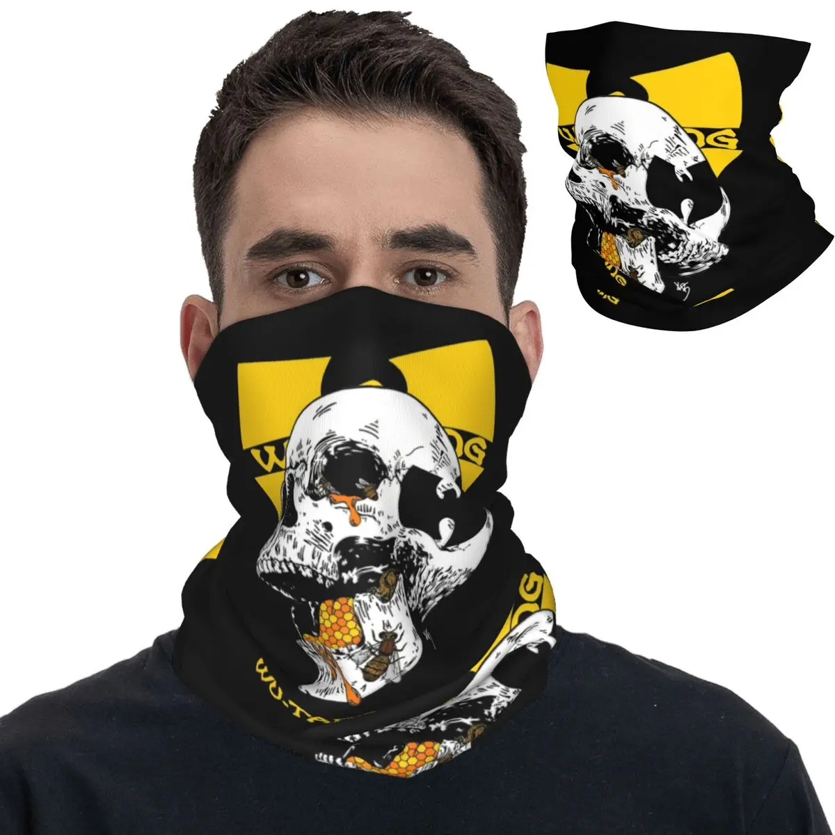 

Wu Clan Rap Hip Hop Group Bandana Neck Gaiter Printed Mask Scarf Multi-use Balaclava Hiking for Men Women Adult Winter