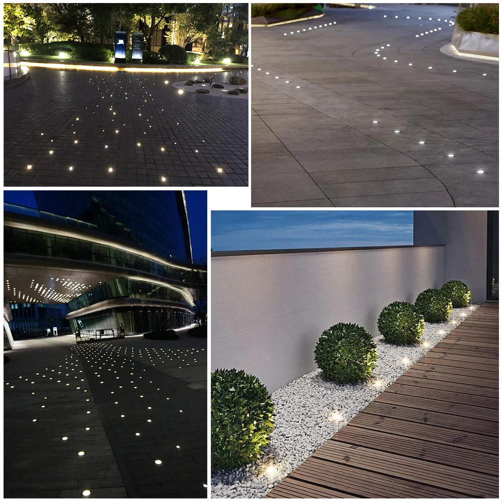 LED Mini Garden Spotlight Wall Light IP67 Waterproof Underground Light for Lawn Patio Yard Walkway Patio Stair Step Deck Lamp 2