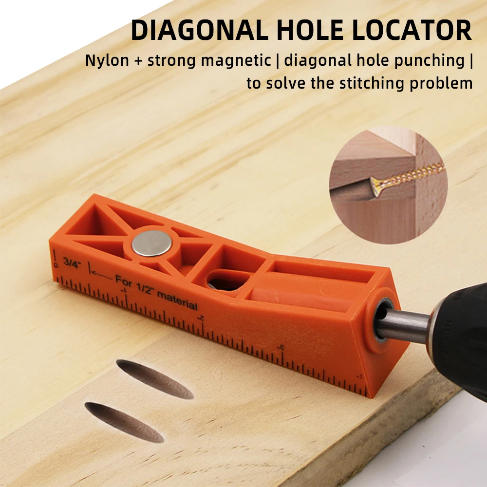 

Woodworking Angled Hole Locator Drill With Magnet Guide Hole Fixture Drill Guide Hole Locator with Hole Positioning Accessories