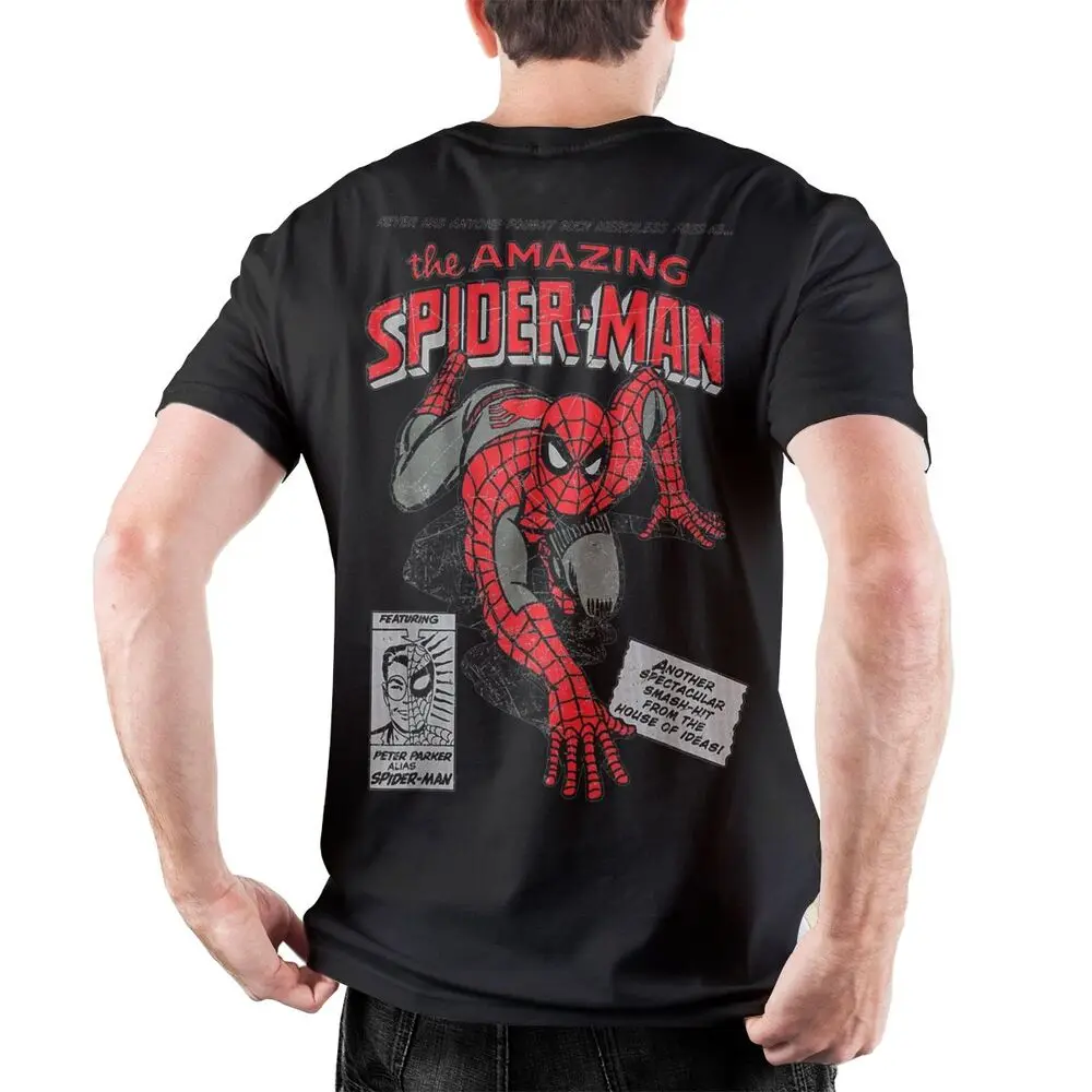 Camisetas creativas de Spiderman para hombres, camisa de cuello