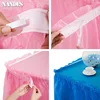 Disposable Table Waterproof and Oil Skirt BPA Free Plastic Tableskirt Disposable Reusable Party Wedding Festival Decor 2