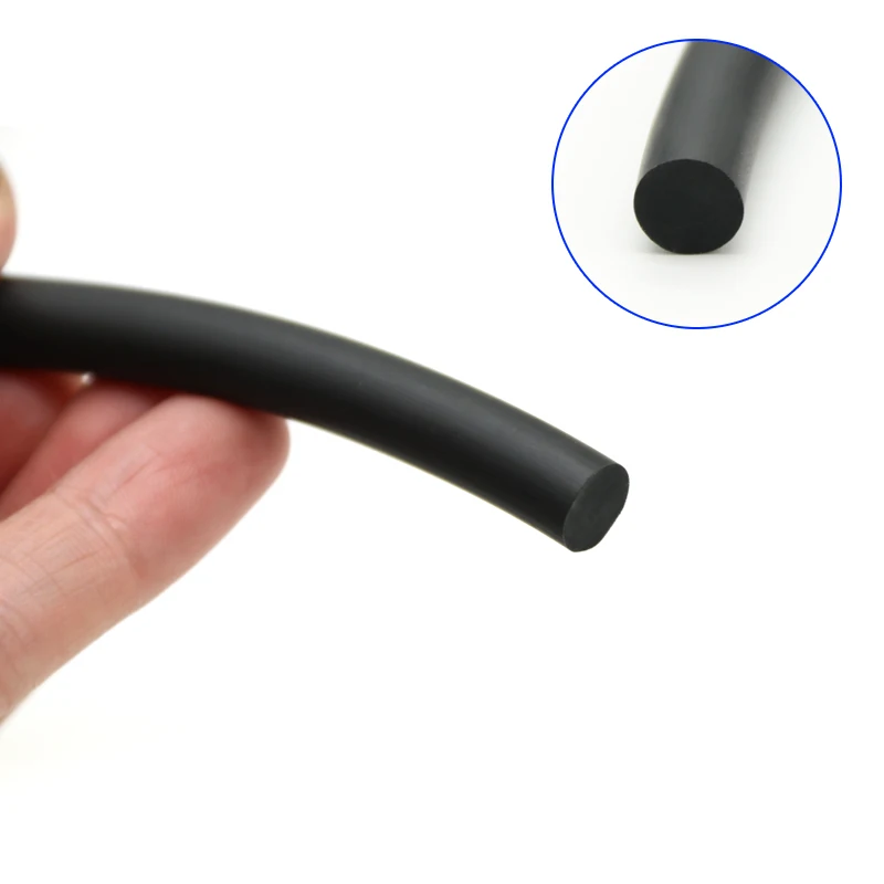 1M Fluorine Rubber Solid Strip Diameter 2,3,4,5,6,7,8,10,12,15,2.5,3.5,4.5 mm O-Ring Bar Seal Not Foaming Black