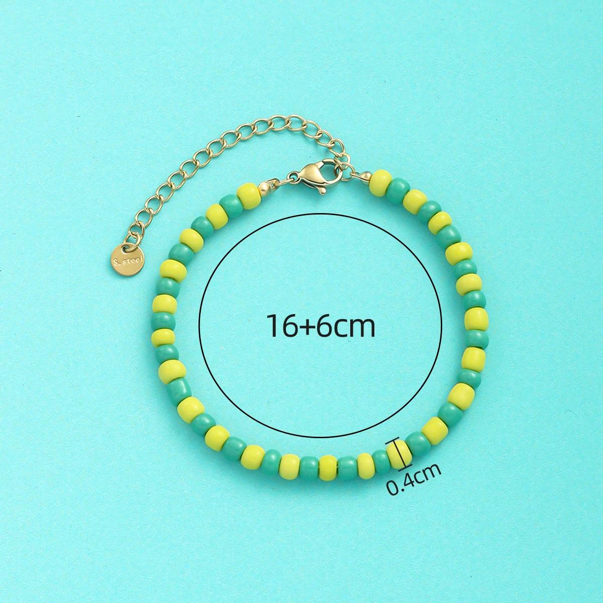 Wholesale New Arrival Stainless Steel Jewelry Green and Yellow Color Orula Elegua Bracelet Mix Beads Unisex Bangle For Women Men 4