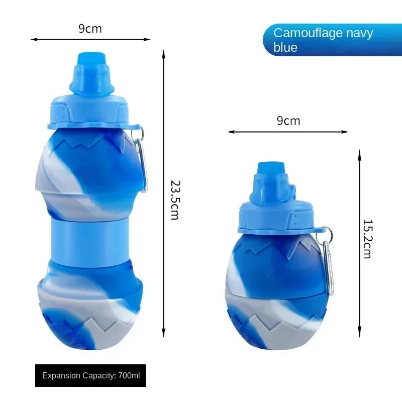 Eggshell Folding Water Cup Telescopic Sports Water Bottle New Silicone Cross-Border
