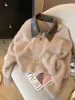 Knitwear Sweater Jacket Women Leather Collar Cropped Cardigan High-quality Thick Double Metal Zipper Casual Top Outwear
