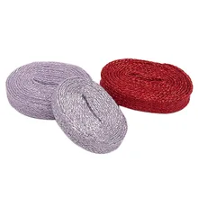 

Coolstring 7MM Metallic Yarn Lace Red Silver Grey Solid Shining Color For Dress Waist Shoes Formal Occasion Wearing Cordones