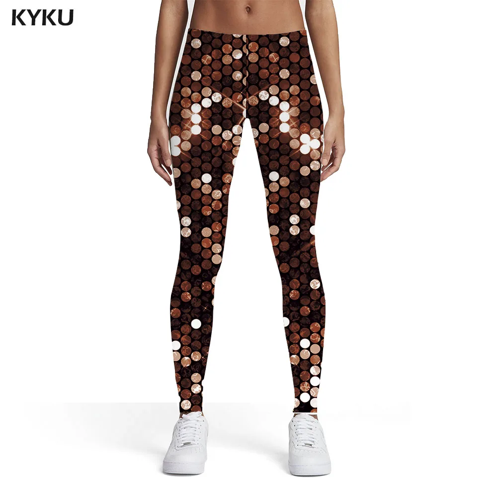 

KYKU Psychedelic Leggings Women Dizziness Elastic Orange Trousers Party Spandex Womens Leggings Pants Casual Fashion Funky