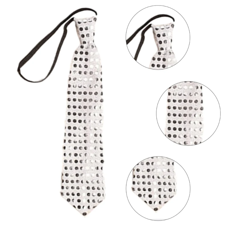 

Fashion Glitter Sequins Pre-Tied Tie Christmas LED Luminous Club Necktie