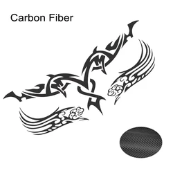 Fire Totem Car Stripe Stickers - Self - Adhesive Decorative Set (3pcs) (Carbon Fiber)