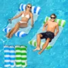 Inflatable Pool Floats Adult Water Hammock Pool Air Mattresses Bed 4in1 Pool Floaties Toys for Adults Swimming Pool Fun and Rest 6