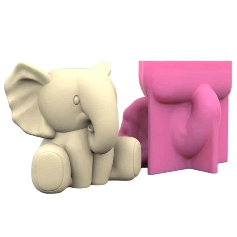 Animal Silicone Mold Flower Pots Mould Elephant Planter Molds Ornament 97QE