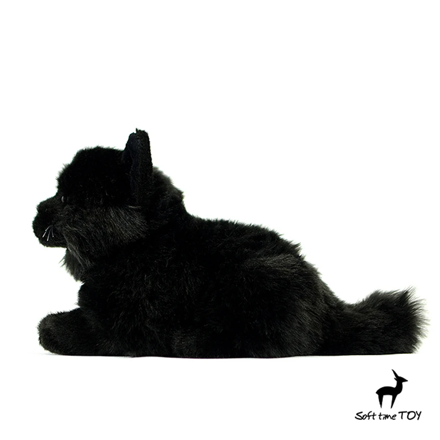 Black Cat High Fidelity Anime Cute Plushie Black Panther Plush Toys Lifelike Animals Simulation Stuffed Doll Kawai Toy Gifts Kid 3