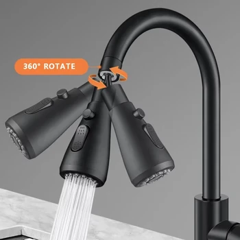 Universale 360 °   Rubinetto da cucina girevole Estensore per rubinetto da cucina 3 in 1 Booster per rubinetto a filo multimodale antispruzzo 1