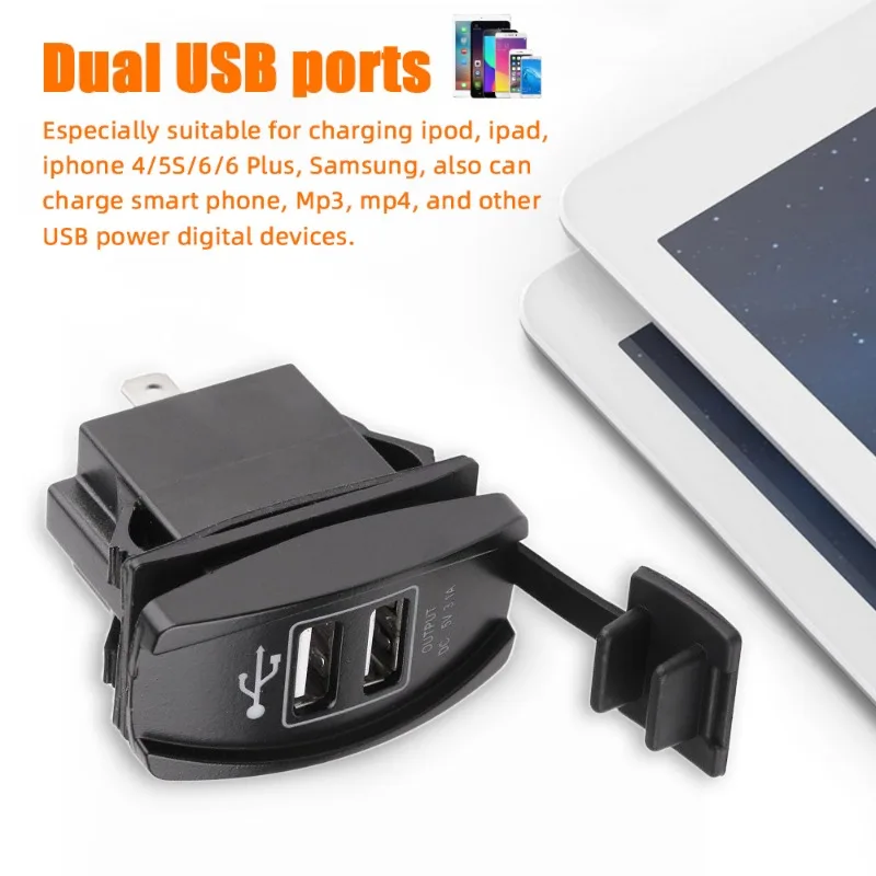 High-Speed Dual Port USB Vehicle Charger Adapter