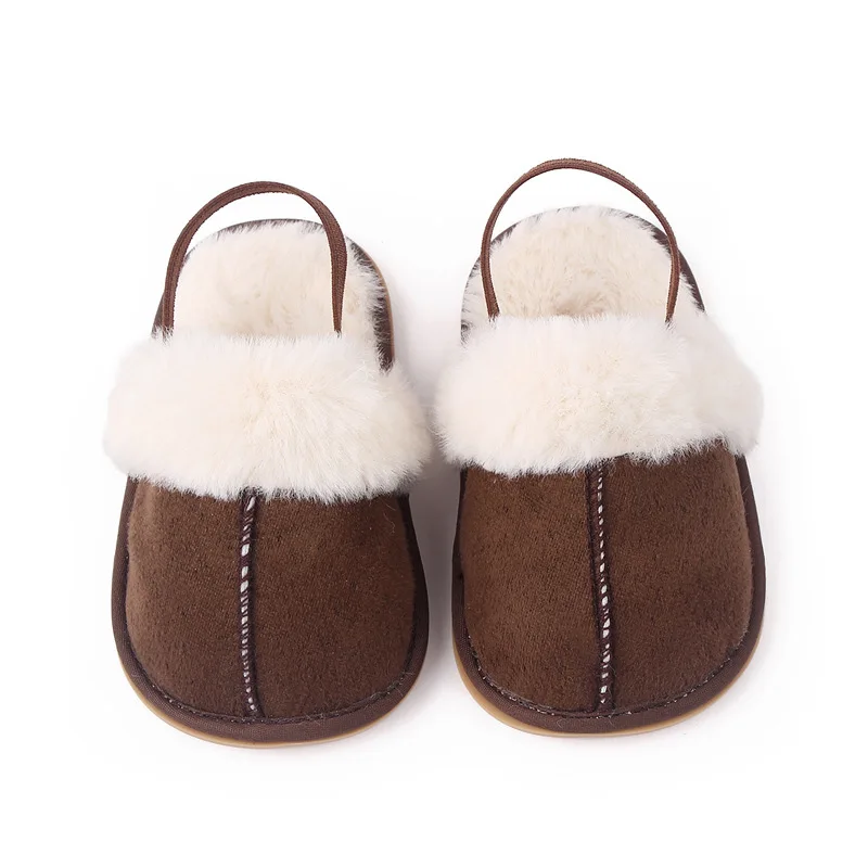 Brand Crib Shoes for Boy Infant Winter Warm Slippers Christian Baby Item Newborn Footwear Toddler Soft Rubber Bottom Garden Shoe