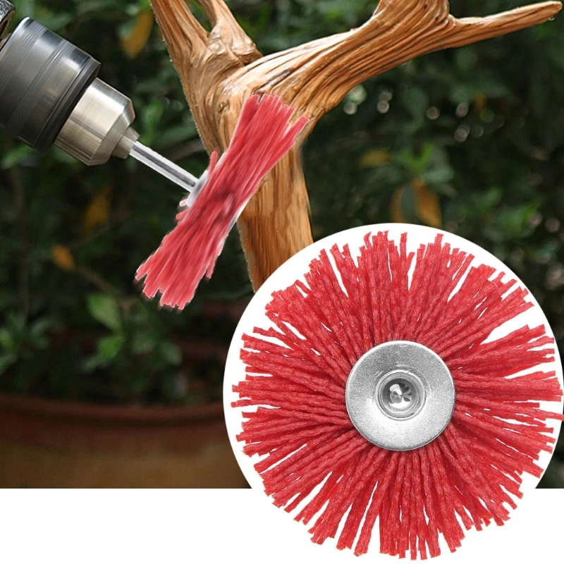 

Deburring Abrasive Steel Wire Brush for Head Polishing Red Nylon Wheel Cup Shank