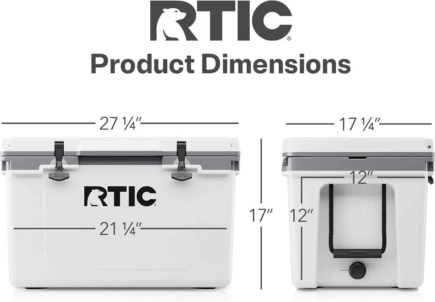 RTIC Ultra-Light 52 Quart Hard Cooler &ndash; Insulated Portable Ice Chest for Beach, Camping, Picnic & Fishing, 30% Lighter