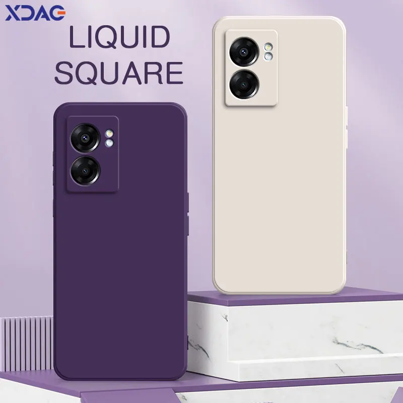 Premium Square Liquid Silicone Soft Phone Case - Shockproof, Ultra-Slim, Matte Finish