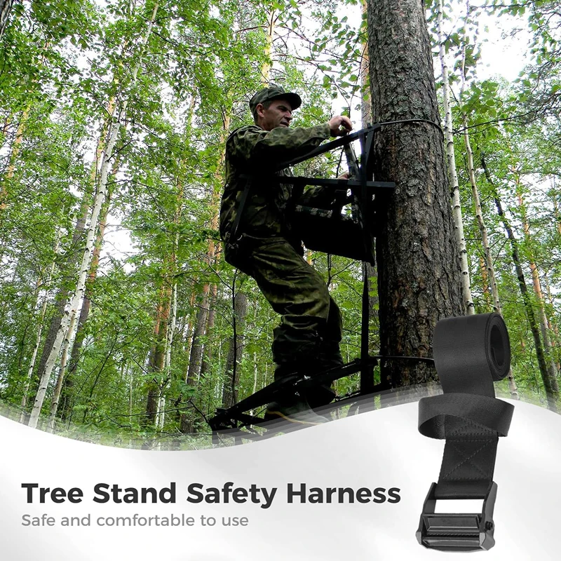 Outdoors Safety Nylon Treestand Strap Fall Proof Hunting Protection Tree Belt Quick Connect Safety Harness Climbing Hunting